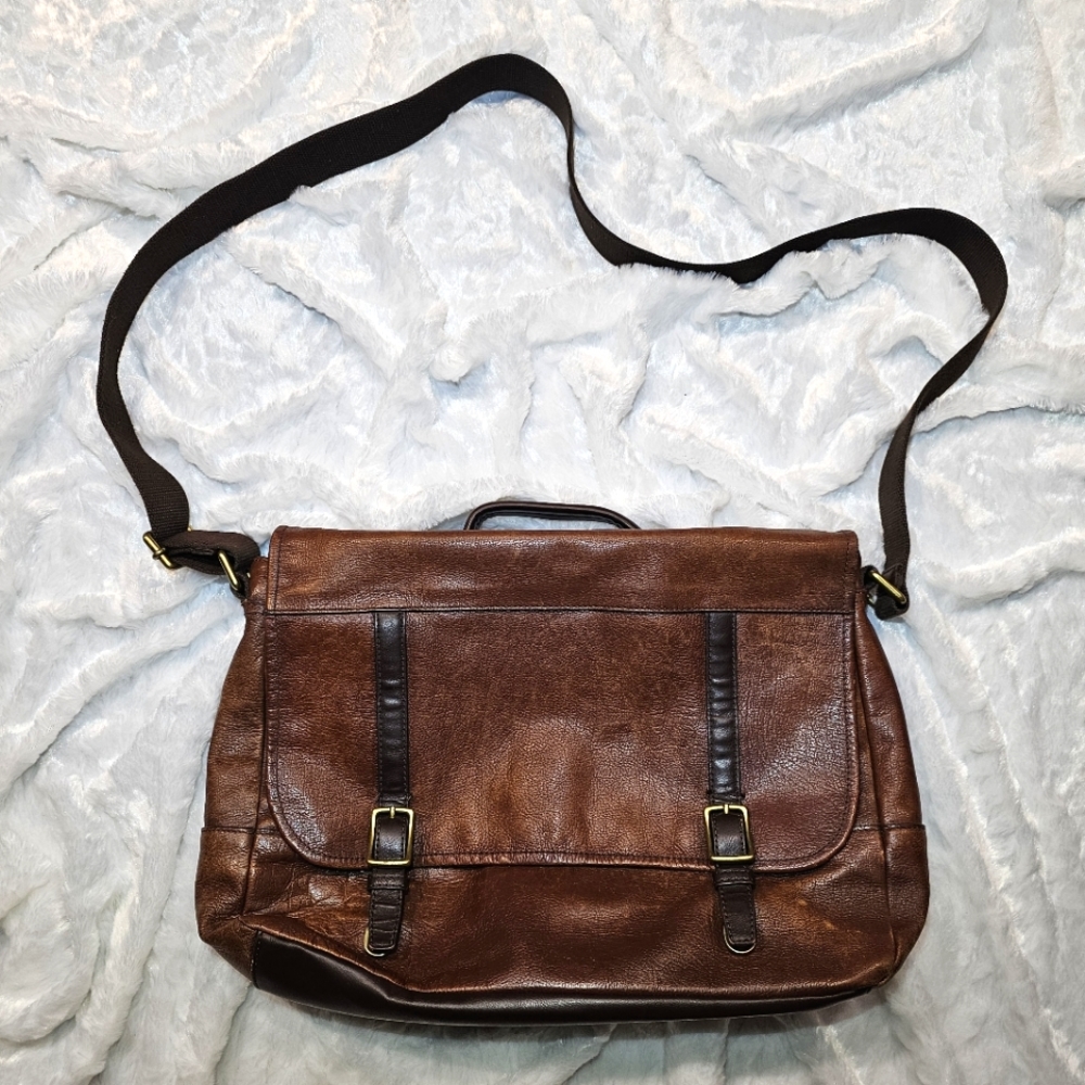 Fossil Brown Leather Crossbody Bag